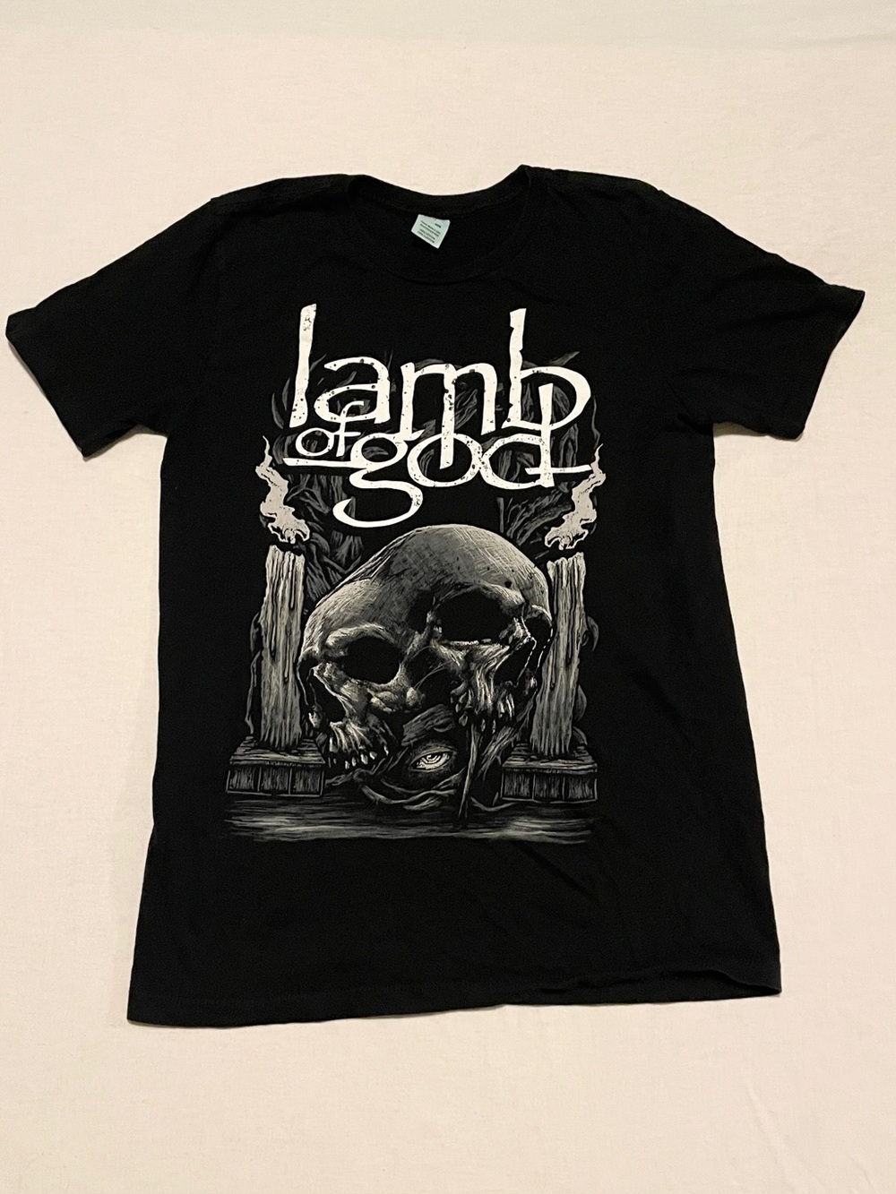 Lamb of God Skull & Candle Graphic Band T-Shirt - Size Medium